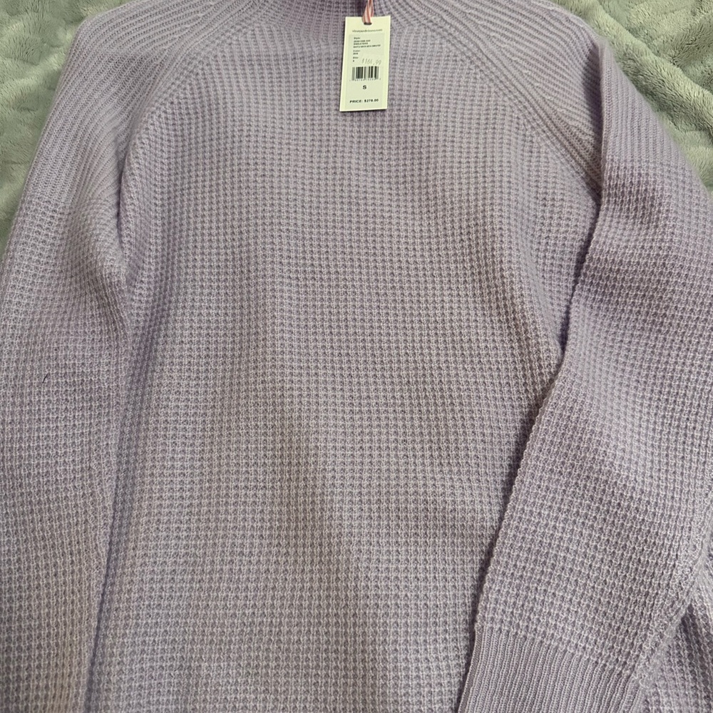 Vineyard Vines Purple Crew Neck Sweater with Waffle Knit Texture